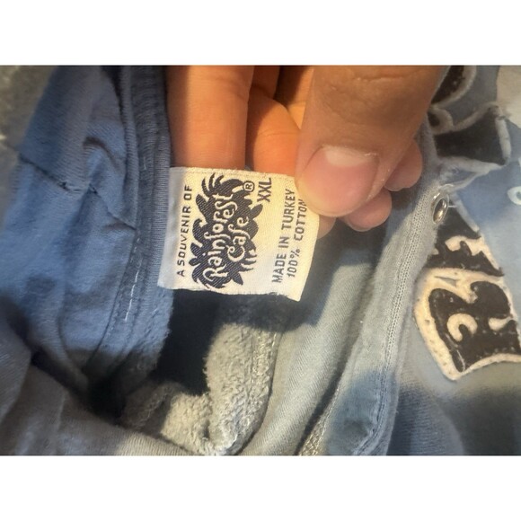 Vintage Rainforest Cafe MGM Grand Las Vegas Sweatshirt Blue Kids XXL Hoodie - Picture 11 of 11